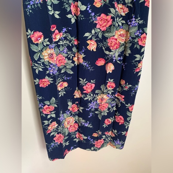 R&K Vintage 90s  Floral Romantic Midi Dress Boho Hippie Sundress Cottagecore - Picture 3 of 8